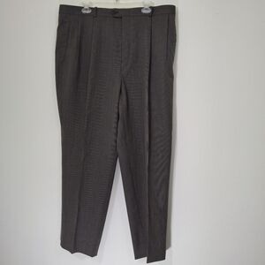 Woolmark 100% Wool Classic Gray Pleated Trousers, Size 40